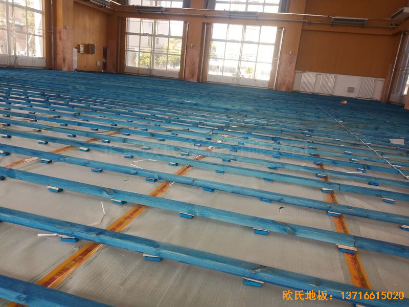 北京大興區(qū)團(tuán)河路98號體育木地板安裝案例